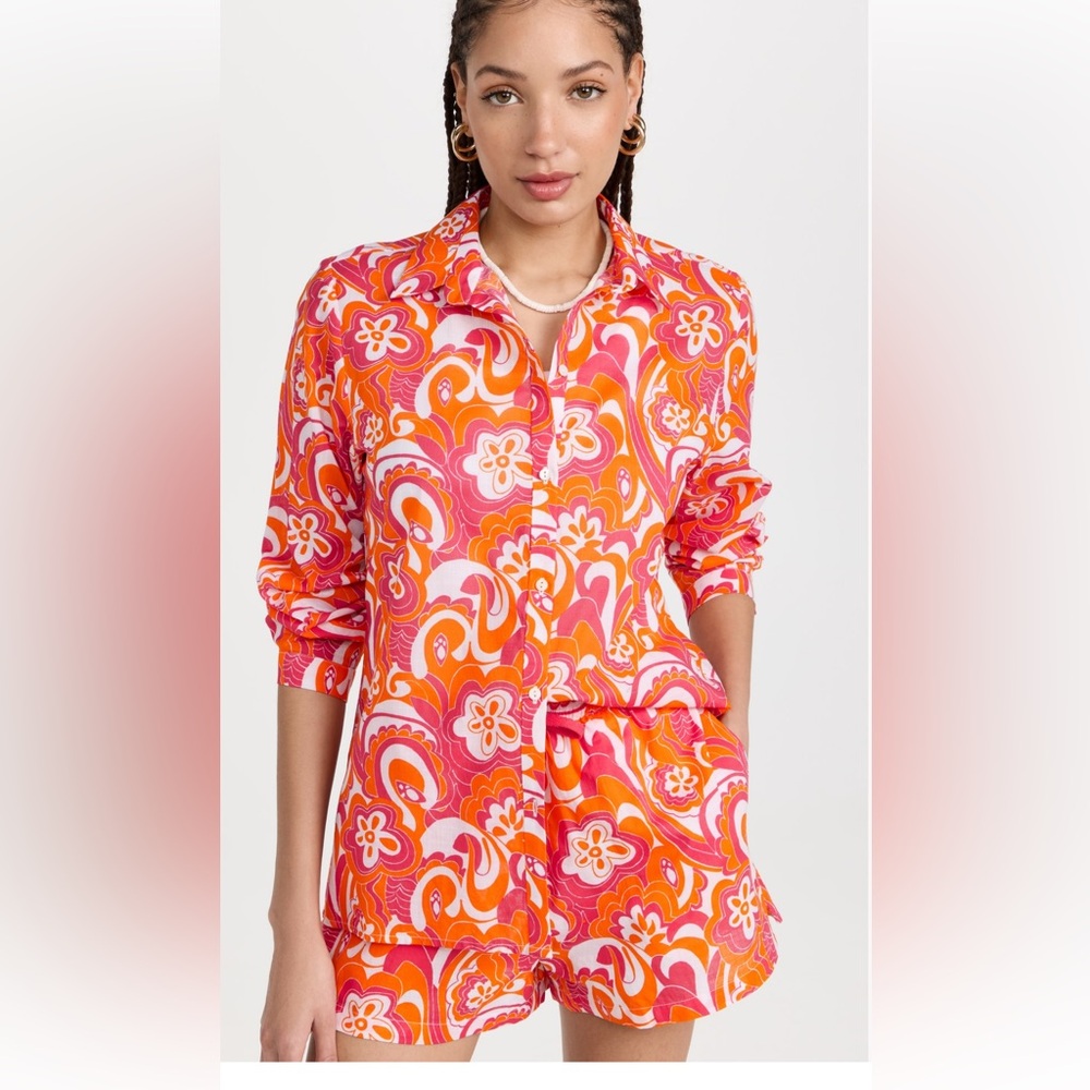 Playa Lucila Retro Top and Matching Shorts 2-Piece Set - Sz Large - Picture 1 of 16